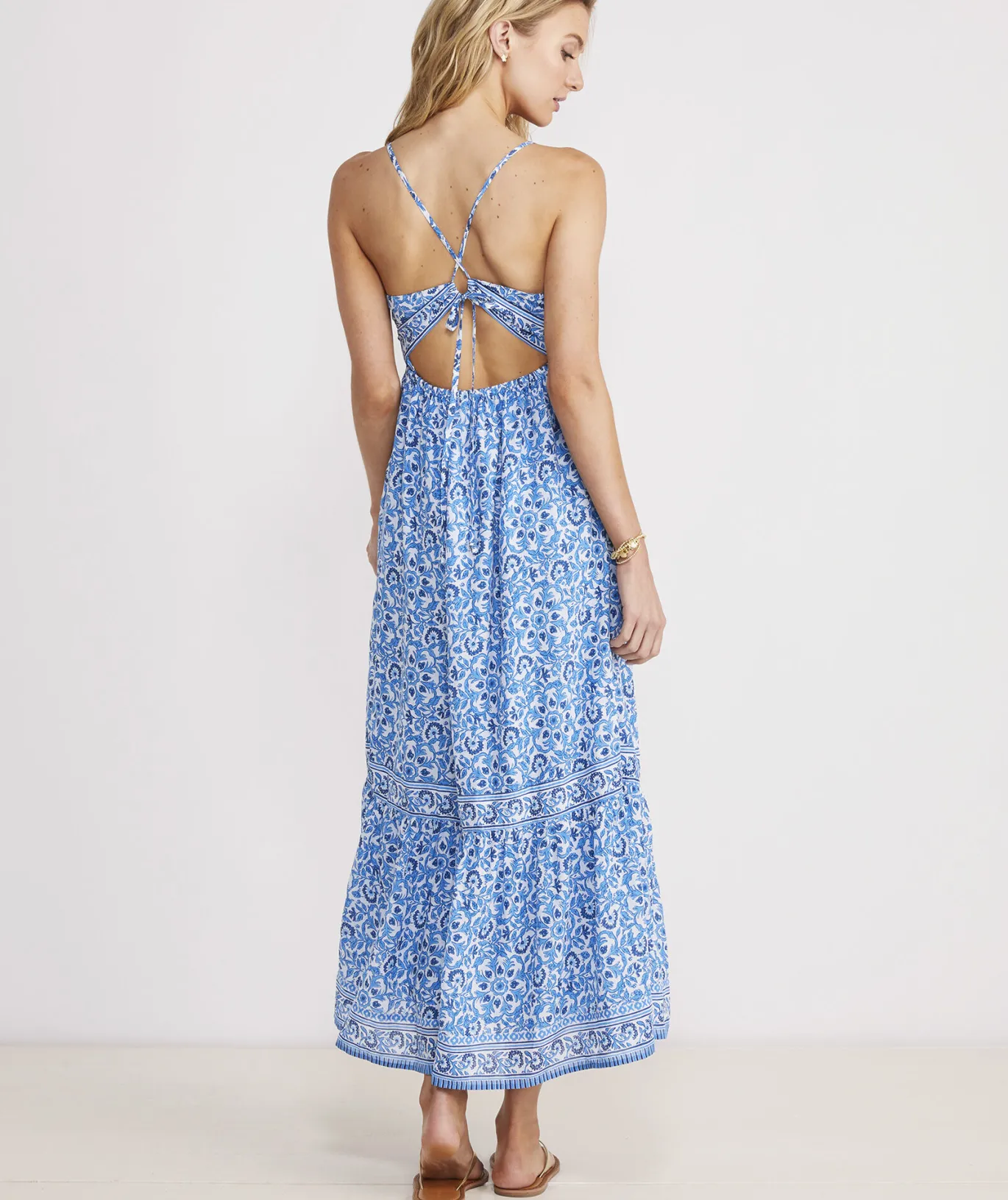 Blue Katama Tile Sconset Maxi Dress