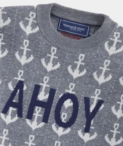 Boys’ Cotton Cashmere Cable Crewneck Sweater