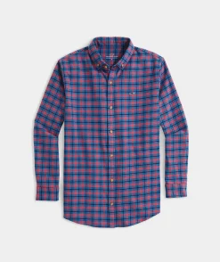 Boys' Cotton Twill Plaid Shirt