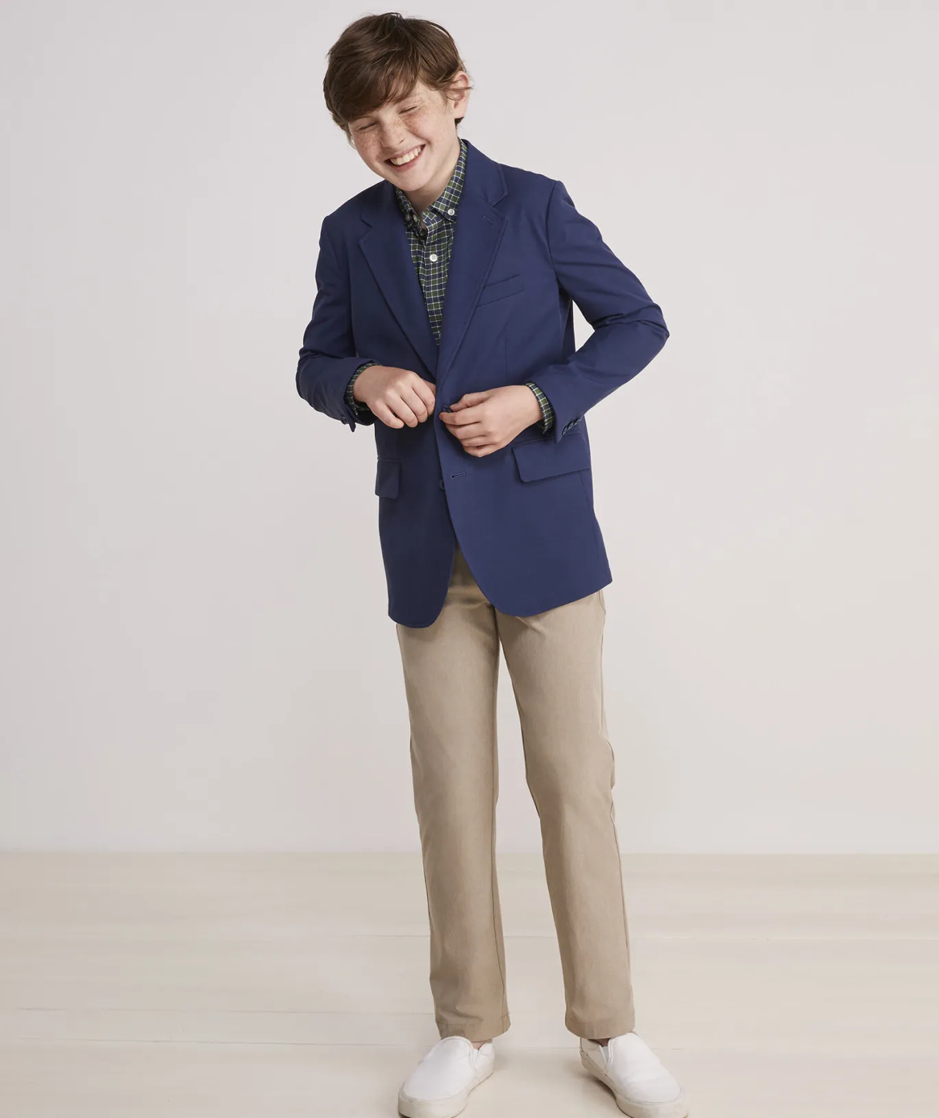 Boys' Stretch Cotton Blackwatch Blazer (8-18)