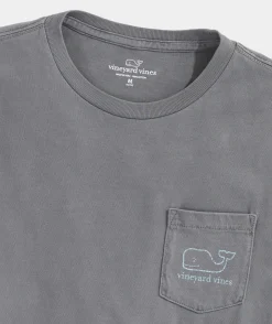 Boys' Vintage Whale Garment-Dyed Long-Sleeve Pocket Tee