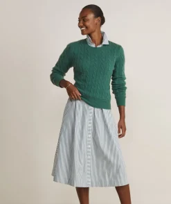 Cashmere Classic Cable Crewneck Sweater