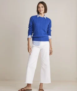 Cashmere Classic Cable Crewneck Sweater