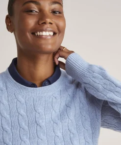 Cashmere Classic Cable Crewneck Sweater