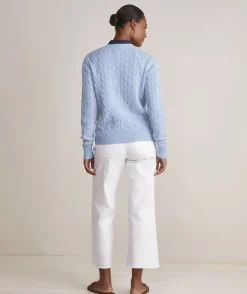 Cashmere Classic Cable Crewneck Sweater