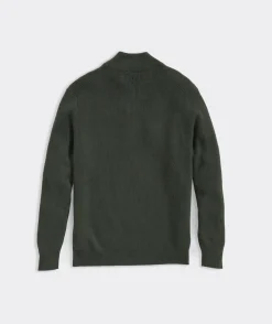Cashmere Fisherman Rib Quarter-Zip Sweater