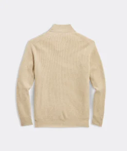 Cashmere Fisherman Rib Quarter-Zip Sweater