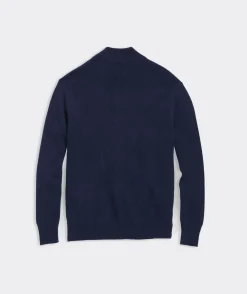 Cashmere Fisherman Rib Quarter-Zip Sweater