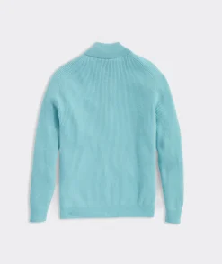Cashmere Fisherman Rib Quarter-Zip Sweater