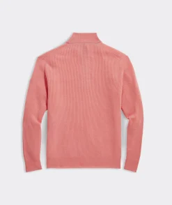 Cashmere Fisherman Rib Quarter-Zip Sweater