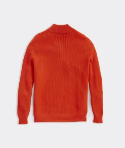 Cashmere Fisherman Rib Quarter-Zip Sweater