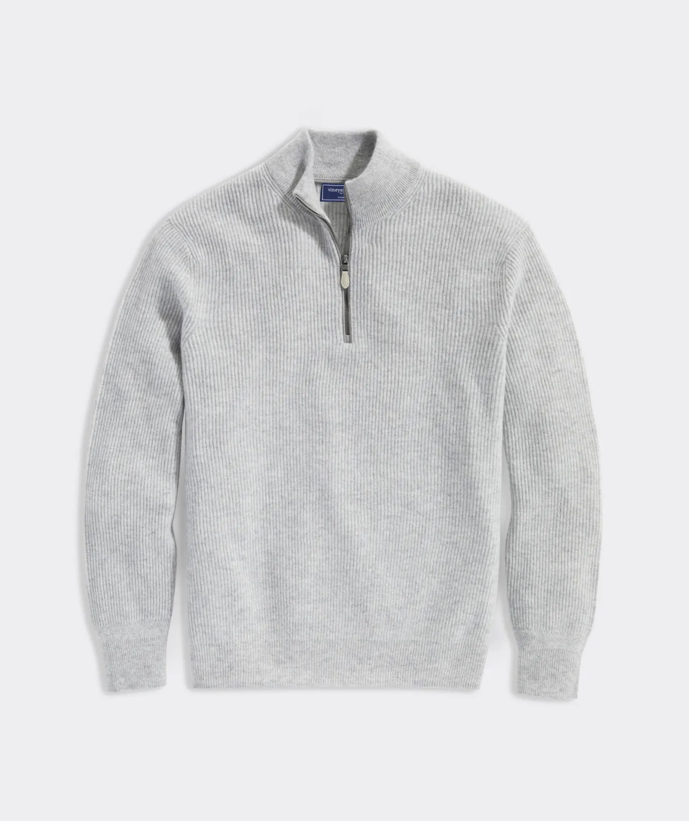 Cashmere Fisherman Rib Quarter-Zip Sweater