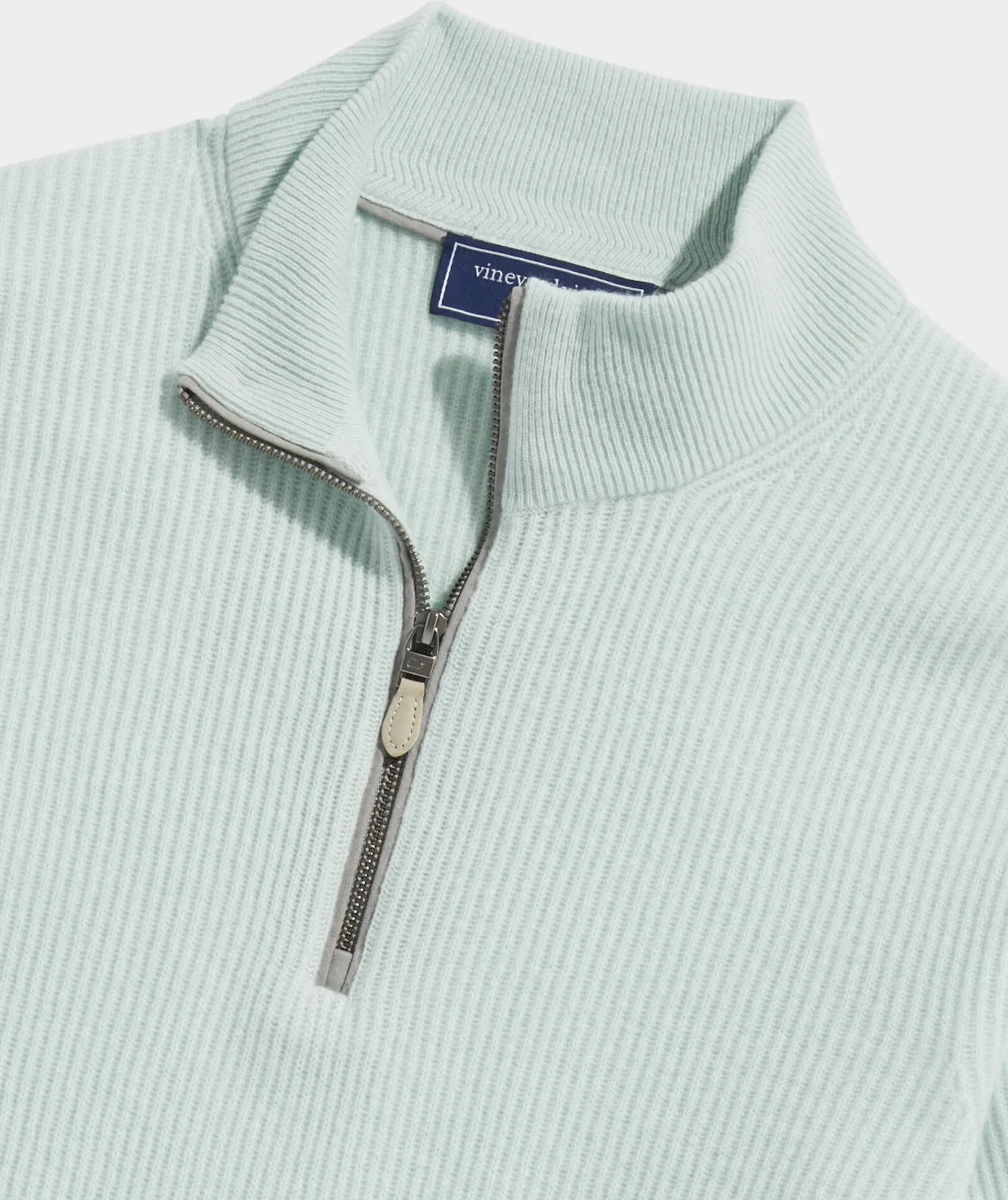 Cashmere Fisherman Rib Quarter-Zip Sweater