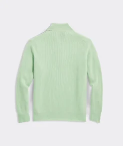 Cashmere Fisherman Rib Quarter-Zip Sweater