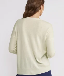 Cashmere Shine Stripe Polo Sweater