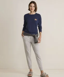 Christmas Icons Whale Long-Sleeve Pocket Tee