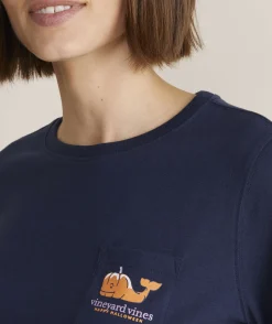 Christmas Icons Whale Long-Sleeve Pocket Tee