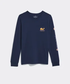 Christmas Icons Whale Long-Sleeve Pocket Tee