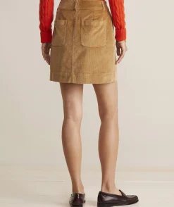 Corduroy Button-Front Skirt