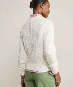 Cotton Cable Crewneck Sweater
