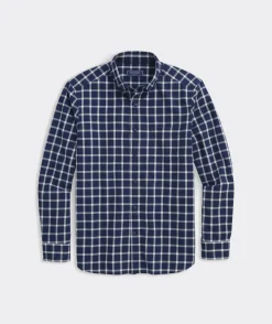 Cotton Twill Indigo Check Shirt