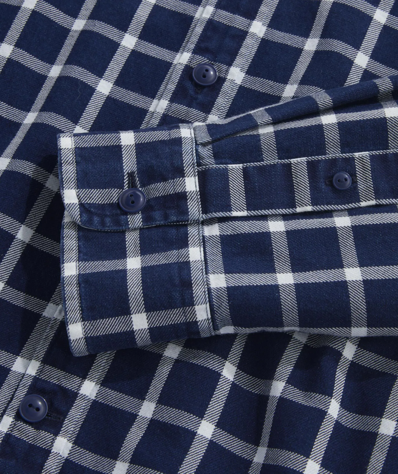 Cotton Twill Indigo Check Shirt