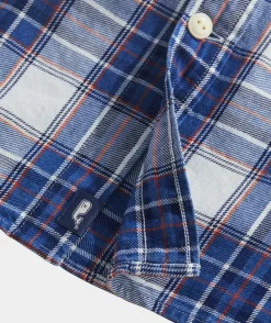 Cotton Twill Indigo Plaid Shirt