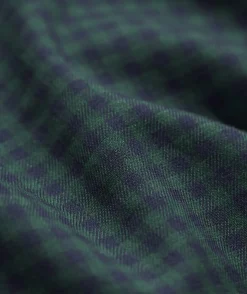 Cotton Twill Spread Collar Gingham Shirt