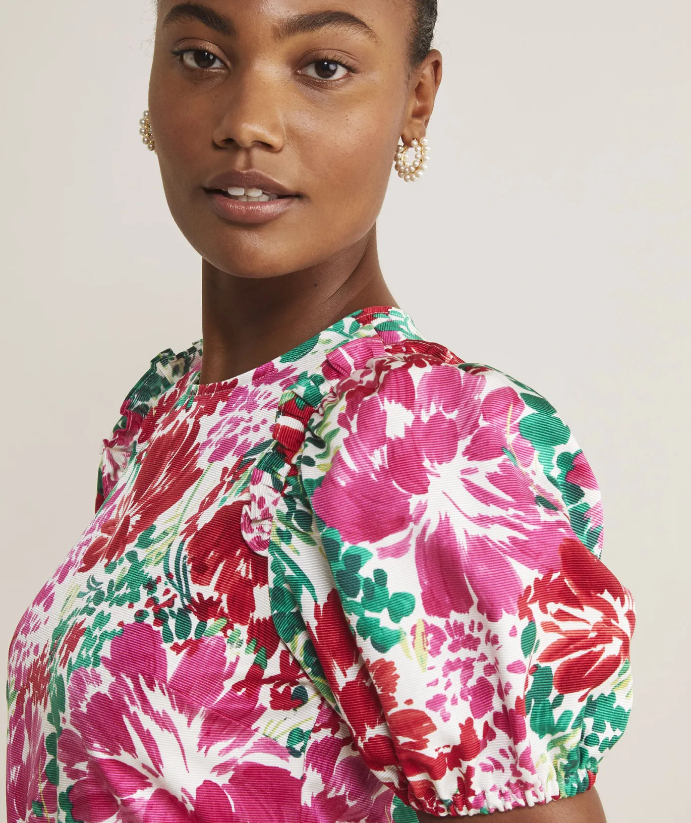 Fenwick Floral Puff-Sleeve Top