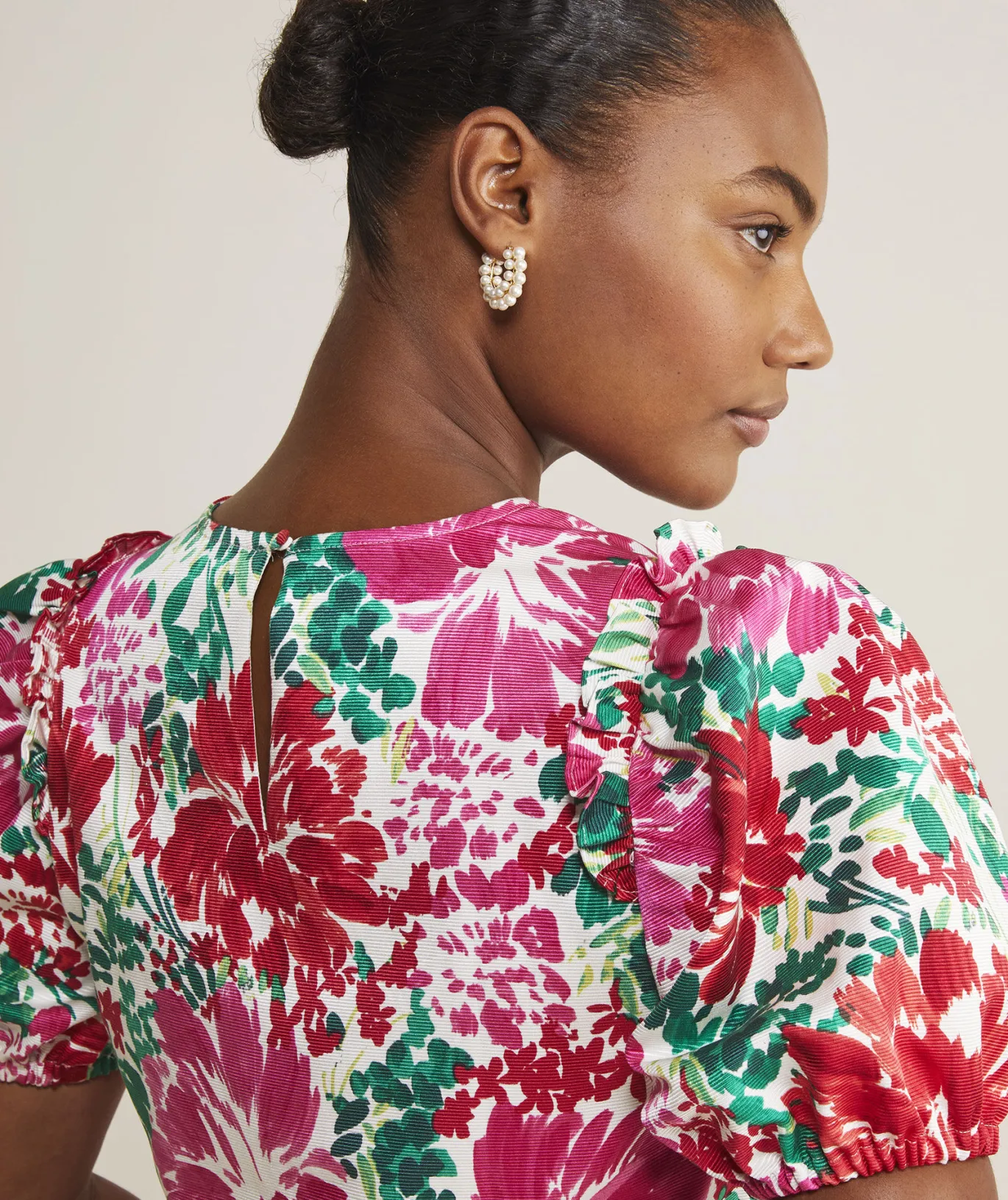 Fenwick Floral Puff-Sleeve Top