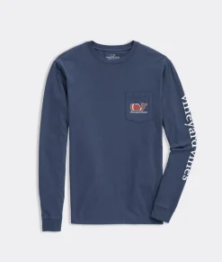 Football Whale Long-Sleeve Pocket Tee