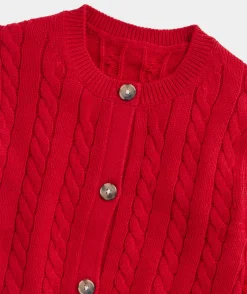 Girls' Classic Cable Cardigan