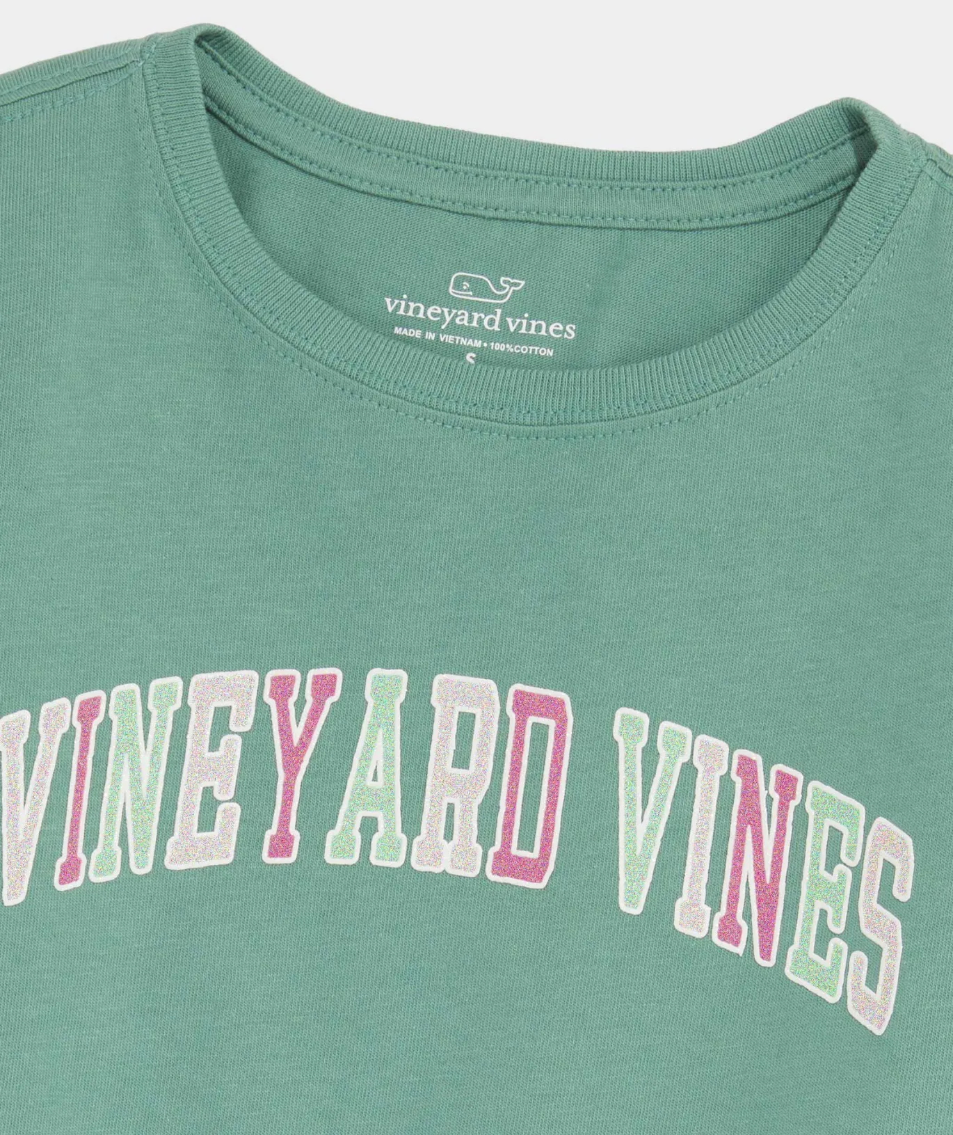 Girls' Glitter St. Patrick's Day Whale Long-Sleeve Pocket Tee