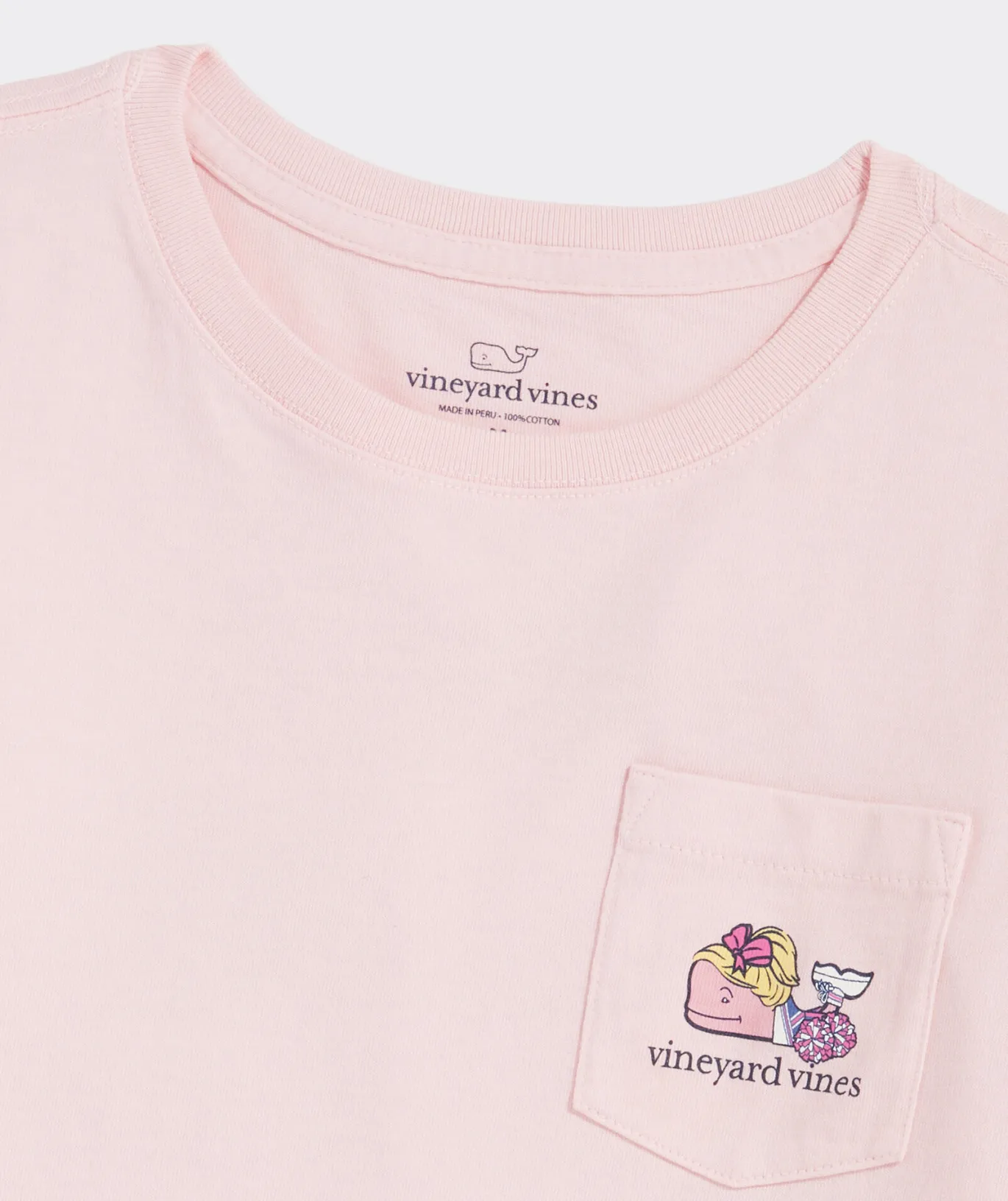 Girls' Heathered Vintage Whale Long-Sleeve Pocket Tee
