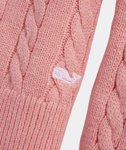 Girls' Striped Waffle Crewneck Sweater
