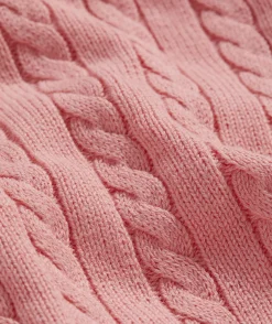 Girls' Striped Waffle Crewneck Sweater