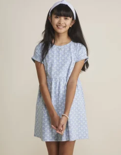 Girls' Taffeta Puff-Sleeve Tartan Dress
