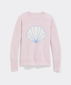 Hydrangea Intarsia Cashmere Crewneck Sweater