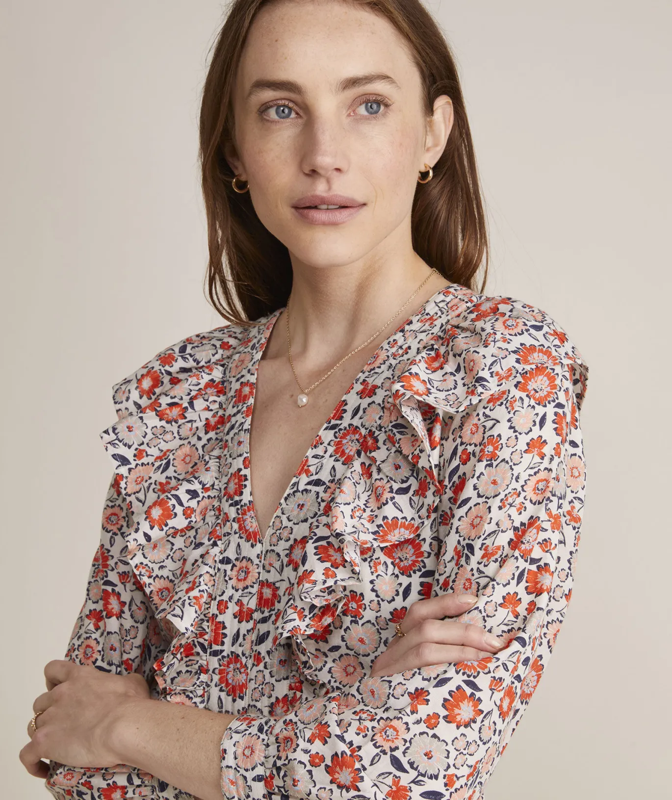 Ivy League Floral Ruffle Dress