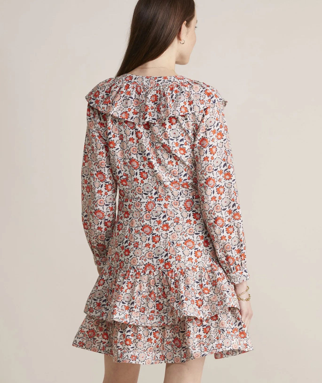 Ivy League Floral Ruffle Dress