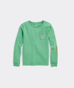 Kids' Vintage Whale Graphic Long-Sleeve Pocket Tee