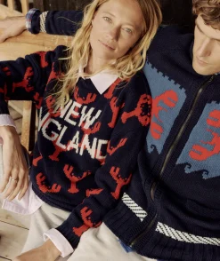 Lobster Fair Isle Crewneck Sweater
