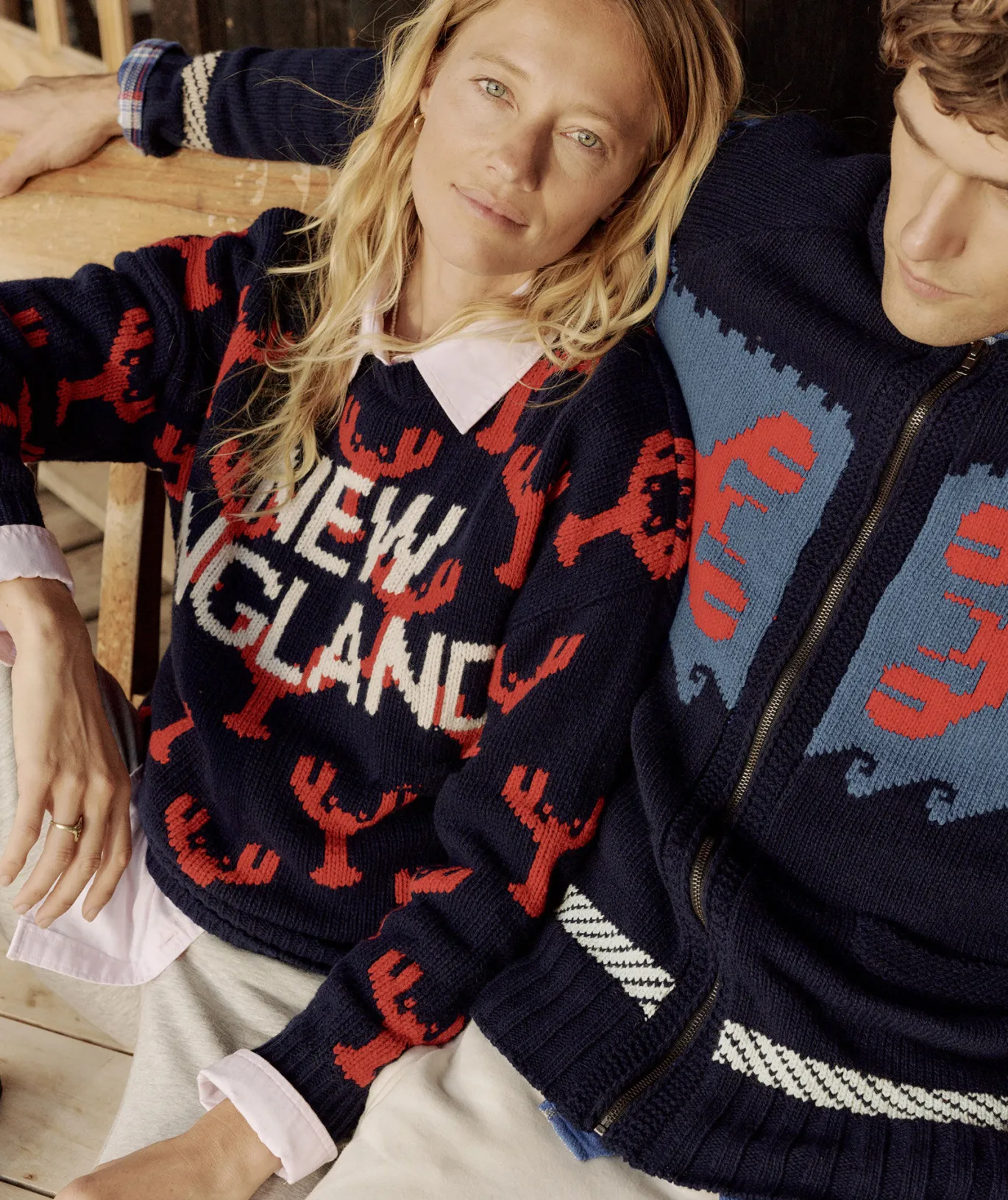 Lobster Fair Isle Crewneck Sweater
