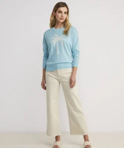 Lobster Intarsia Cashmere Crewneck Sweater