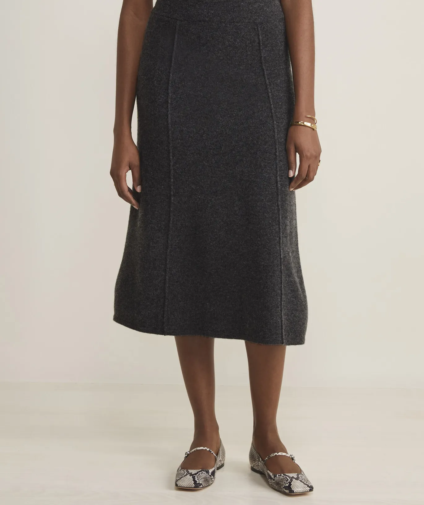 Merino Wool Midi Skirt