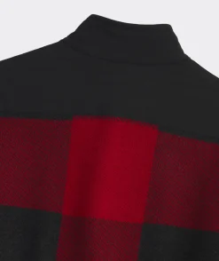 On-The-Go Buffalo Check Quarter-Snap Mockneck Sweater