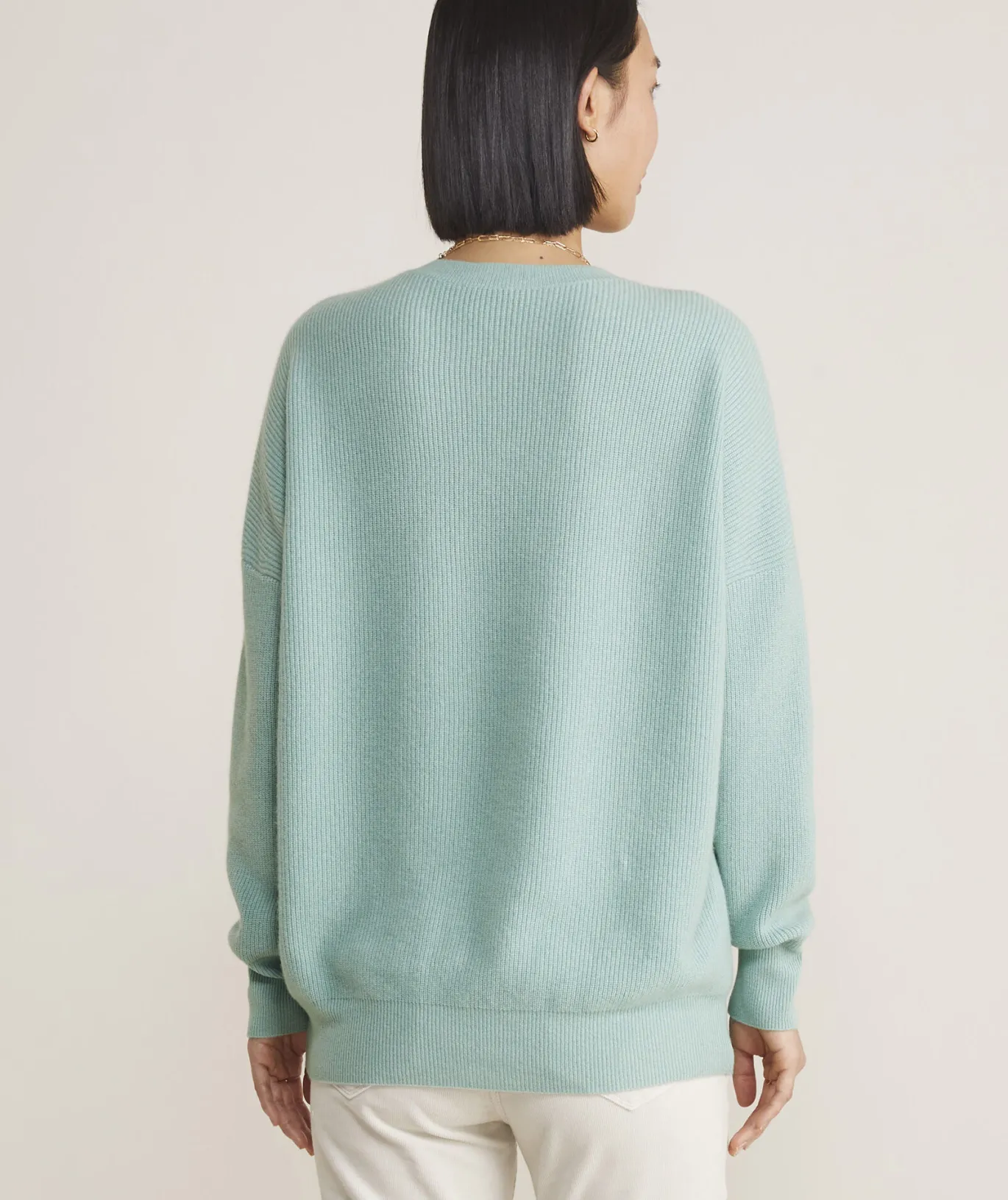 Oversized Ribbed Luxe Crewneck Sweater