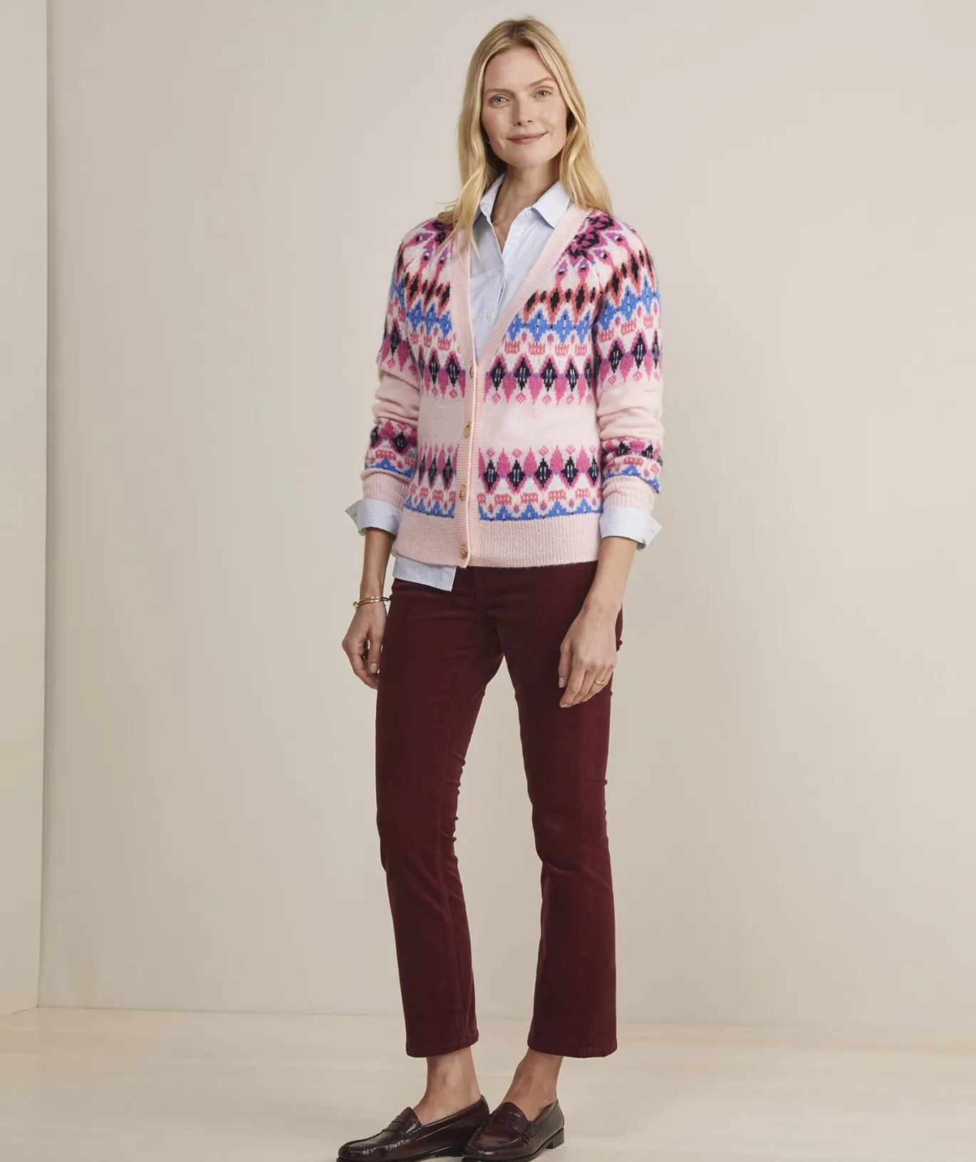 Patchwork Fair Isle Mockneck Sweater