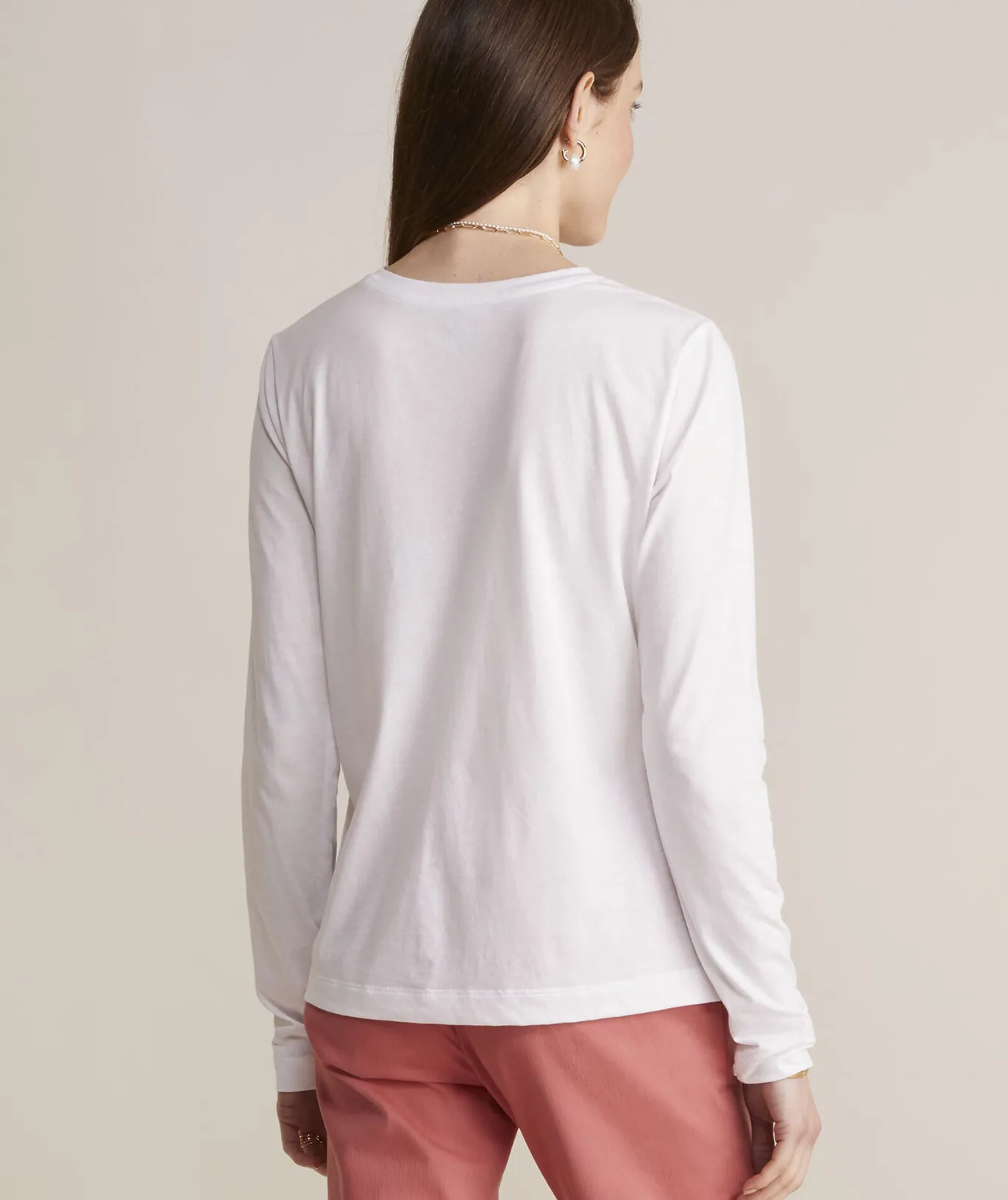 Pima Cotton Long-Sleeve Crewneck Tee