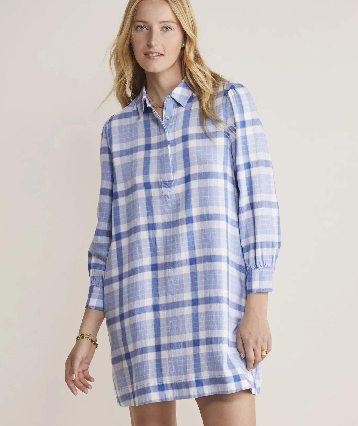 Plaid Popover Dress